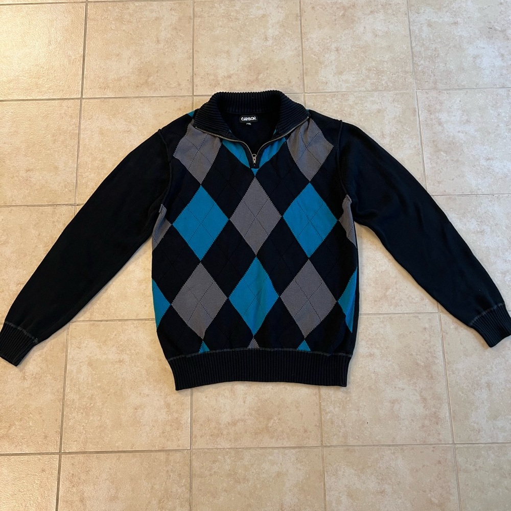 Men's XXL Carbon Argyle Sweater - Picture 1 of 4